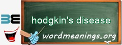 WordMeaning blackboard for hodgkin's disease